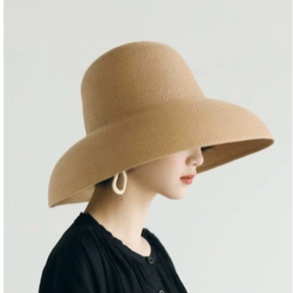 Elegant Tan Wide-Brim Hat - Picture 1 of 2